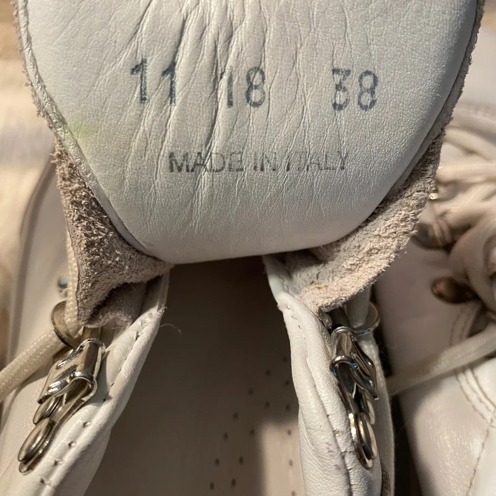 Diemme Marostica White Leather Sneakers Platform Lace Up Italy Fashion‎ Size 38